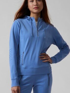Athleta Venice Moto Hoodie Size S Blue